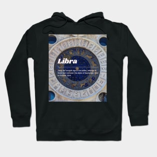 Libra Zodiac Roman Numeral Print Hoodie